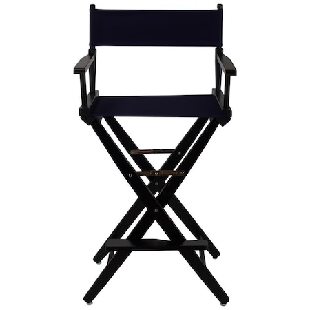 American Trail 206-32-032-10 30 in. Extra-Wide Premium Directors Chair, Black Frame with Navy Color Cover 206-32/032-10